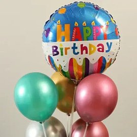 Shining Happy birthday Balloon Bouquet