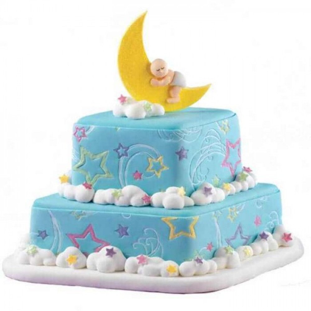 Moon Pram Baby Shower Cake
