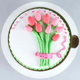 Beautiful Tulips Bunch Pineapple Cake