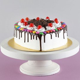 Black Forest Gems Decorated Heart Cake