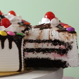 Black Forest Gems Decorated Heart Cake