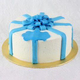 Blue Gift Packing Chocolate Cake