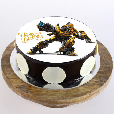 Bumblebee Chocolate Photo Cake
