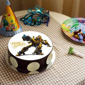 Bumblebee Chocolate Photo Cake