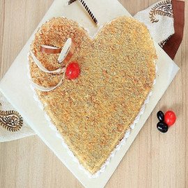 Heart Shape Butterscotch Cake