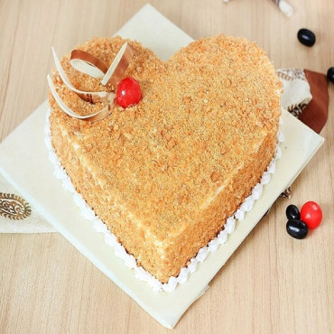 Heart Shape Butterscotch Cake