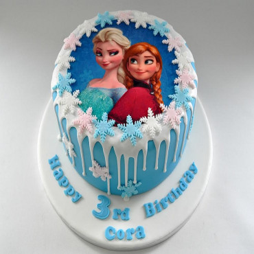 Frozen Themed Photo Cake