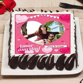 Personalized Photo Cake And Roses
