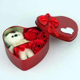 Cute Love Hamper love meter and teddy bear with roses hamper