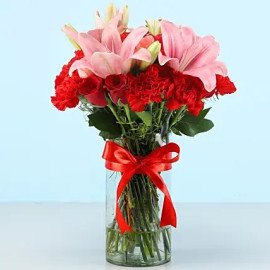 Lilies & Roses Elegant Vase
