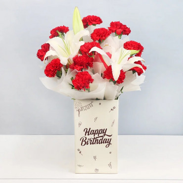 Romantic Birthday - Red Roses In a Box | Send Birthday Flowers India to  India