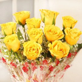 Sunny Yellow Rose Bouquet