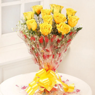 Sunny Yellow Rose Bouquet