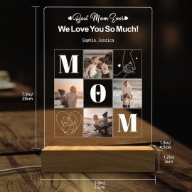 Personalized Photo Lamp Night Light, Mothers Day Gifts