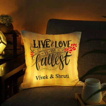 Love Always Personalized LED Satin cushions