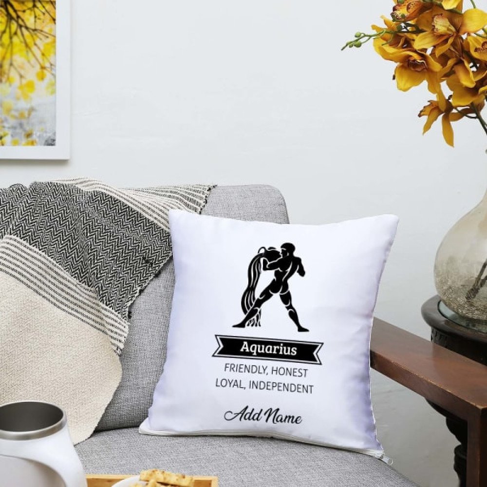 Personalized Aquarius Satin Zodiac cushions