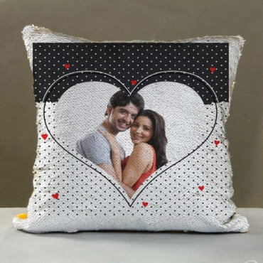 Big Heart Personalized Sequin cushions