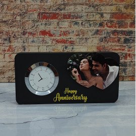 Happy Anniversary Clock Table Top with Photo