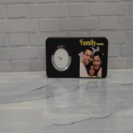 Family Forever Photo with Clock Sublimation Frame