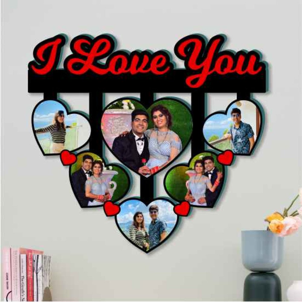Love Frame with 6 Heart Photos