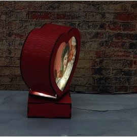 Personalised Wooden Heart LED Lamp