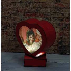 Personalised Wooden Heart LED Lamp