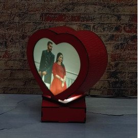 Personalised Wooden Heart LED Lamp