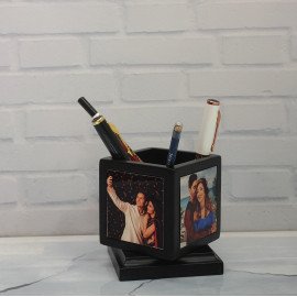 Personalized Black Pen Stand and Accessories Holder