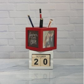 Personalized Red Pen Stand and Accessories Holder