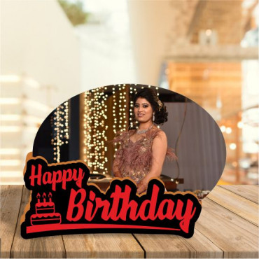 Wooden Table Frame with Message & Photo