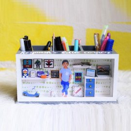Shadow Box Cum Pen Stand Big - Study Corner Theme New
