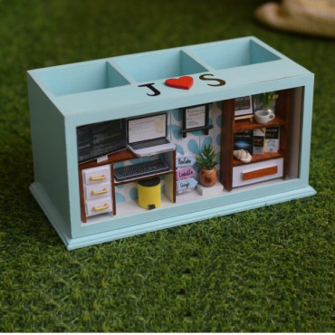 Shadow Box Cum Pen Stand Big - The Coder