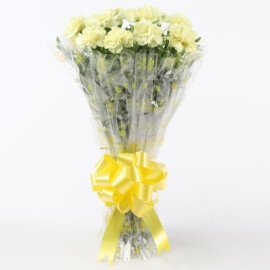 10 Lively Yellow Carnations Bouquet