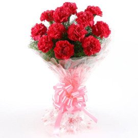 12 Glorious Pink Carnations Bouquet