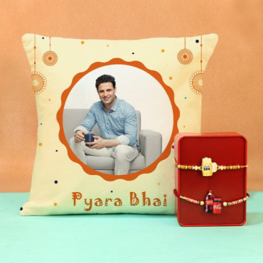 2 Kids Rakhi N Cushion for Bro