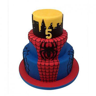 3 Tier Spiderman Cake