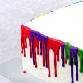 4 Layer Colourful Square Pineapple Cake