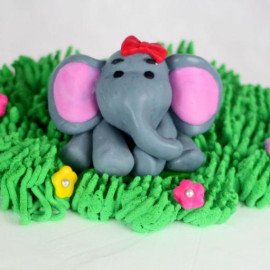 6 Layer Cute Elephant Chocolate Cake