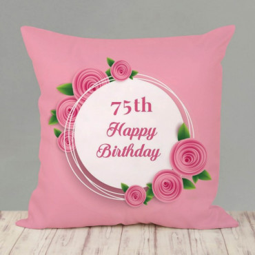 75th Birthday Floral Cushion