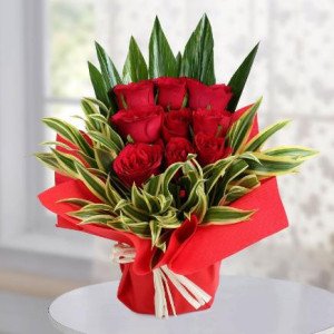 9 Red Roses Arrangement