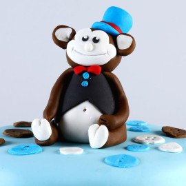 Adorable Monkey Chocolate Truffle Cake