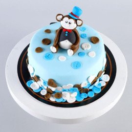 Adorable Monkey Chocolate Truffle Cake