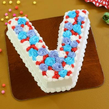 Alphabet V Cake