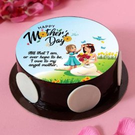 Angel Mother Chocolate Photo Cake