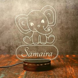 Baby Elephant Personalized Night Lamp