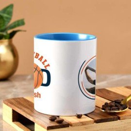 Basketball Dad Personalized Blue Ceramic Mug