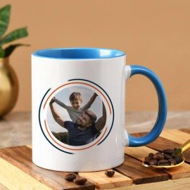 Basketball Dad Personalized Blue Ceramic Mug