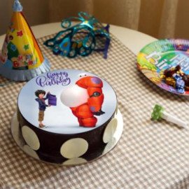 Baymax Chocolate Photo Cake