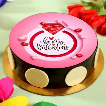 Be My Valentine Chocolate Photo Cake