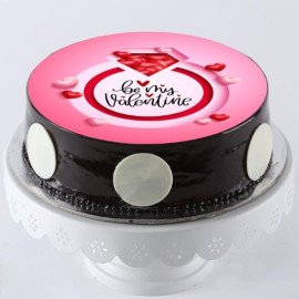 Be My Valentine Chocolate Photo Cake
